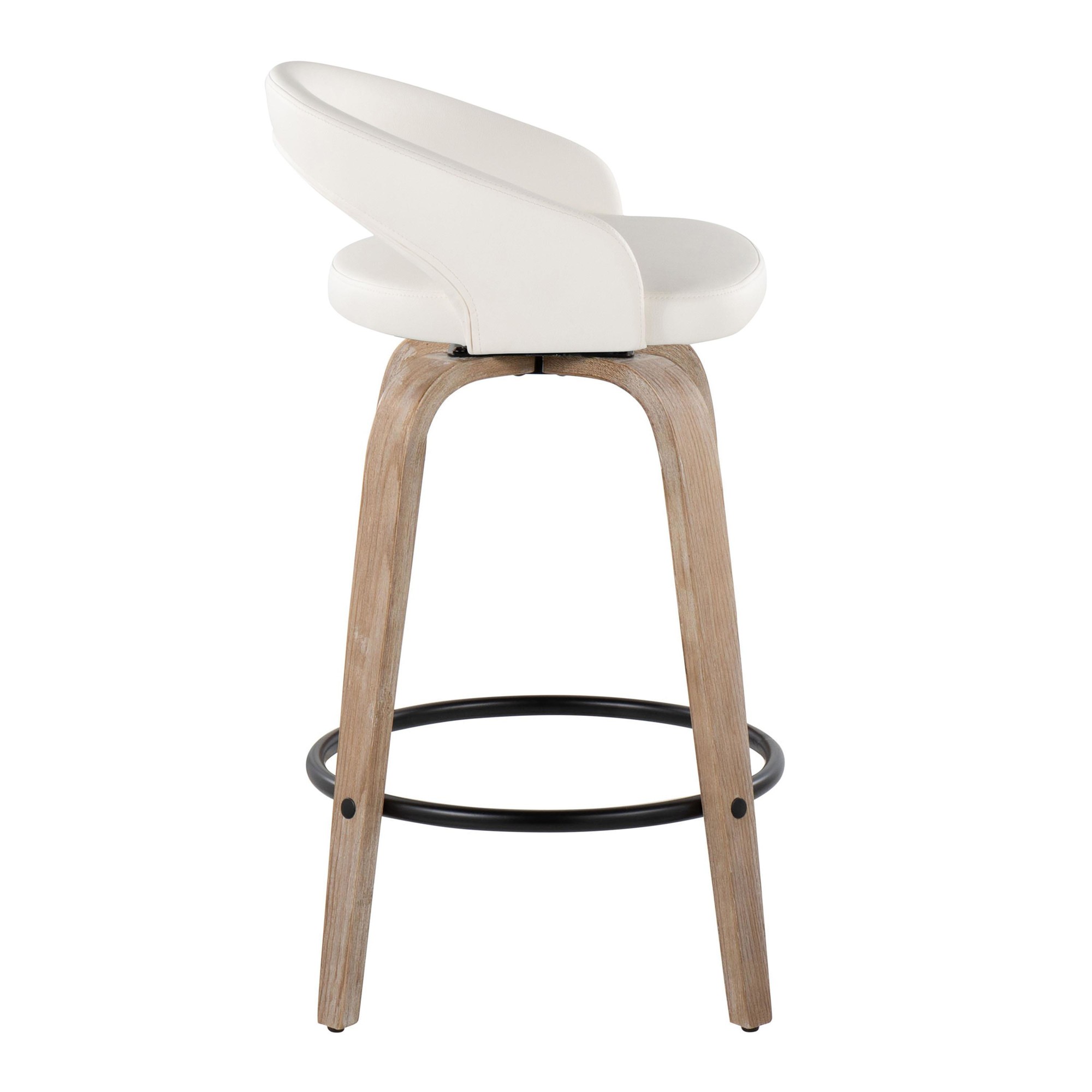 Grotto White Swivel 26-Inch Contemporary Counter Stools (Set of 2) 5 Grotto White Swivel 26-Inch Contemporary Counter Stools (Set of 2) - Image 5