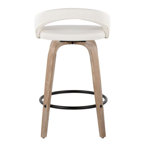 Grotto White Swivel 26 Inch Contemporary Counter Stools Set of 2 6