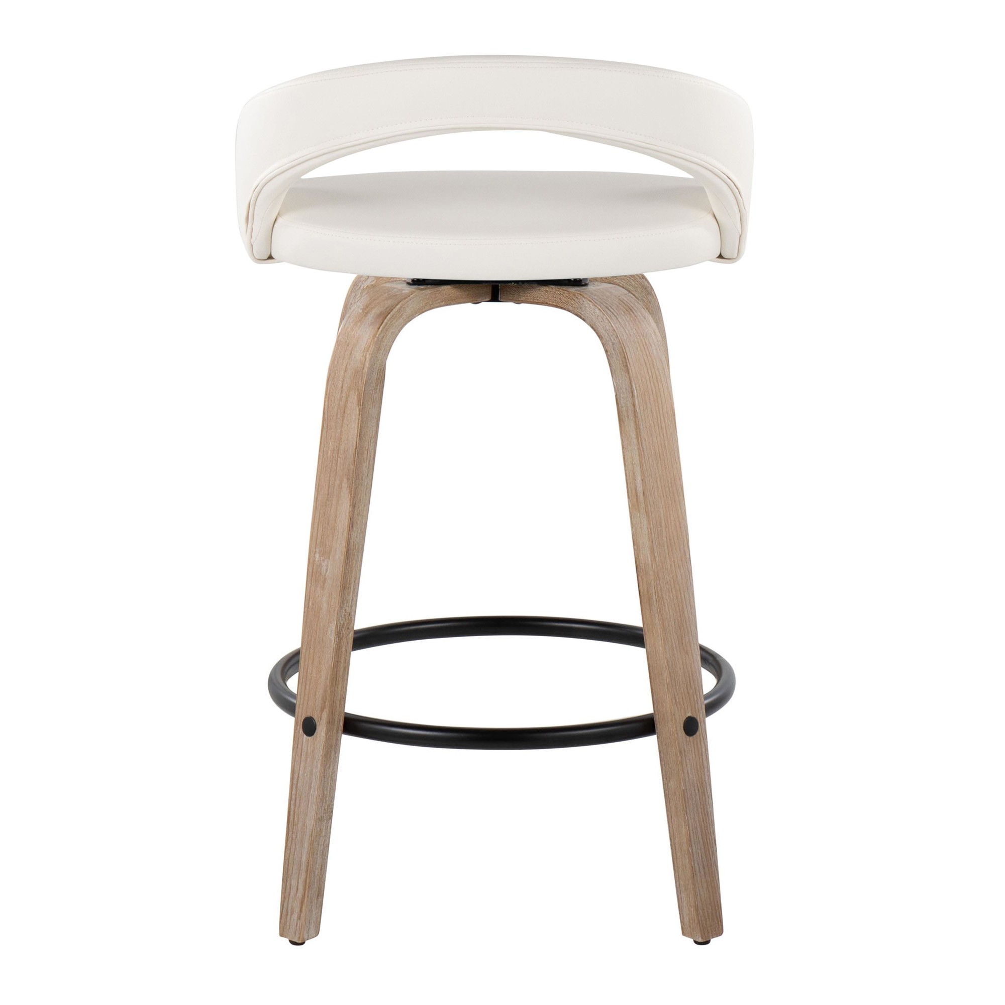 Grotto White Swivel 26-Inch Contemporary Counter Stools (Set of 2) 7 Grotto White Swivel 26-Inch Contemporary Counter Stools (Set of 2) - Image 7