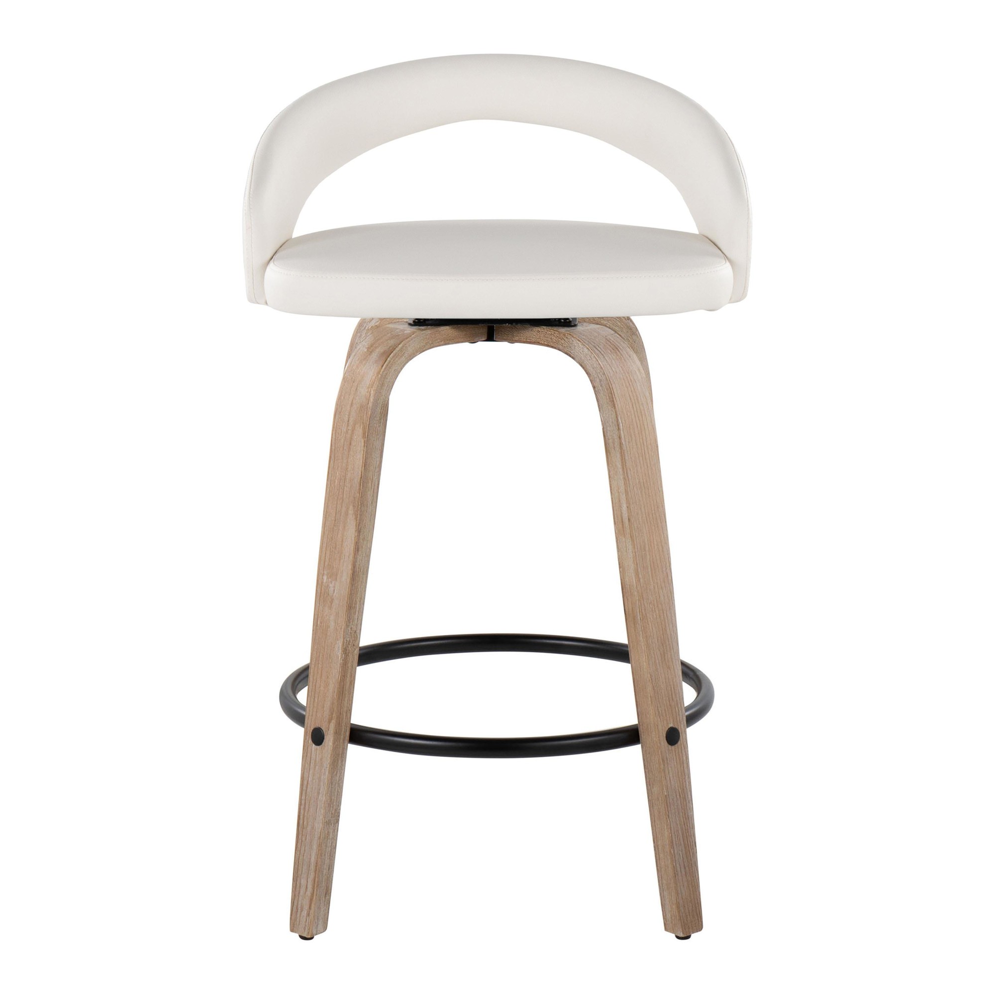 Grotto White Swivel 26-Inch Contemporary Counter Stools (Set of 2) 8 Grotto White Swivel 26-Inch Contemporary Counter Stools (Set of 2) - Image 8