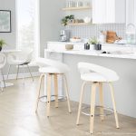 Grotto White Swivel Counter Stool Natural Wood (Set of 2) 12 Grotto White Swivel Counter Stool Natural Wood (Set of 2)