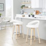 Grotto White Swivel Counter Stool Natural Wood (Set of 2) 11 Grotto White Swivel Counter Stool Natural Wood (Set of 2)