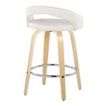 Grotto White Swivel Counter Stool Natural Wood (Set of 2) 16 Grotto White Swivel Counter Stool Natural Wood (Set of 2)
