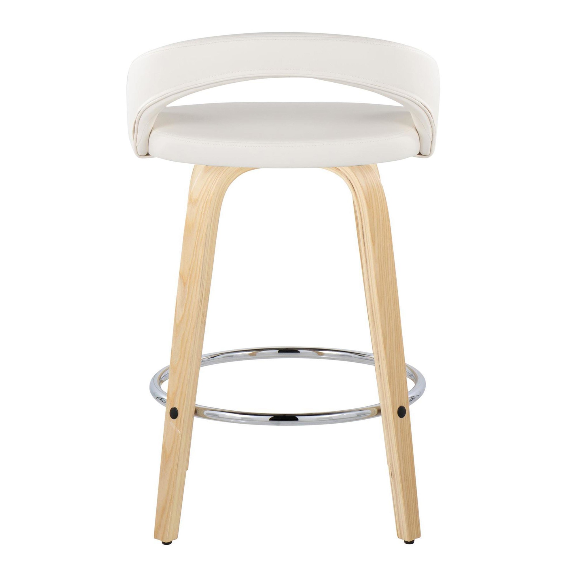 Grotto White Swivel Counter Stool Natural Wood (Set of 2) 7 Grotto White Swivel Counter Stool Natural Wood (Set of 2) - Image 7