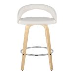 Grotto White Swivel Counter Stool Natural Wood (Set of 2) 18 Grotto White Swivel Counter Stool Natural Wood (Set of 2)