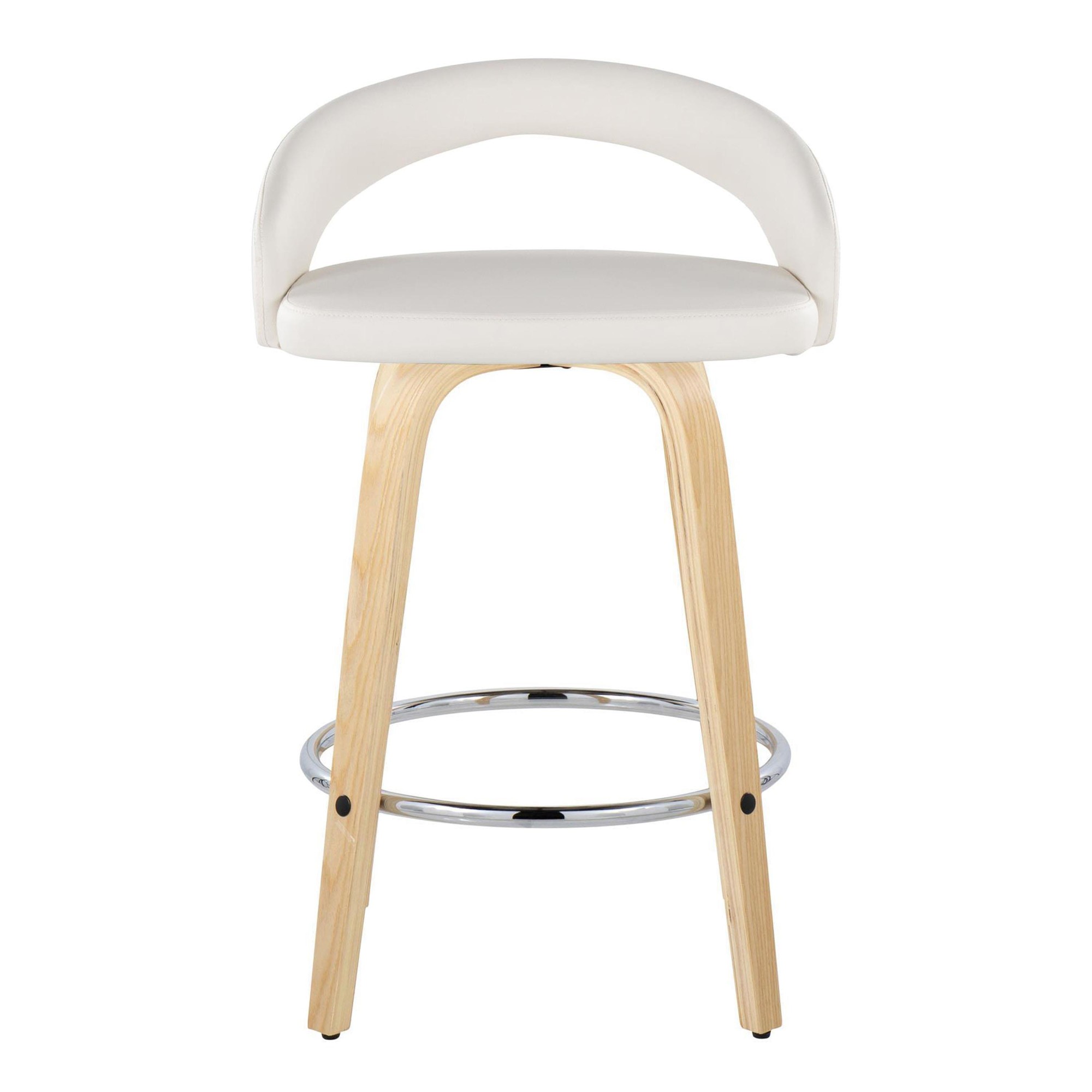 Grotto White Swivel Counter Stool Natural Wood (Set of 2) 8 Grotto White Swivel Counter Stool Natural Wood (Set of 2) - Image 8