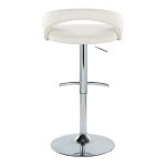 Grotto White Velvet Contemporary Adjustable Barstools Chrome (Set of 2) 17 Grotto White Velvet Contemporary Adjustable Barstools Chrome (Set of 2)