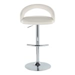 Grotto White Velvet Contemporary Adjustable Barstools Chrome (Set of 2) 18 Grotto White Velvet Contemporary Adjustable Barstools Chrome (Set of 2)