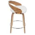 Grotto Zebra Wood White Swivel Mid-Century Modern Counter Stools (Set of 2) 13 Grotto Zebra Wood White Swivel Mid-Century Modern Counter Stools (Set of 2)
