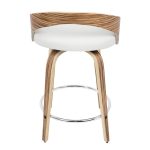 Grotto Zebra Wood White Swivel Mid-Century Modern Counter Stools (Set of 2) 15 Grotto Zebra Wood White Swivel Mid-Century Modern Counter Stools (Set of 2)