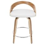 Grotto Zebra Wood White Swivel Mid-Century Modern Counter Stools (Set of 2) 16 Grotto Zebra Wood White Swivel Mid-Century Modern Counter Stools (Set of 2)