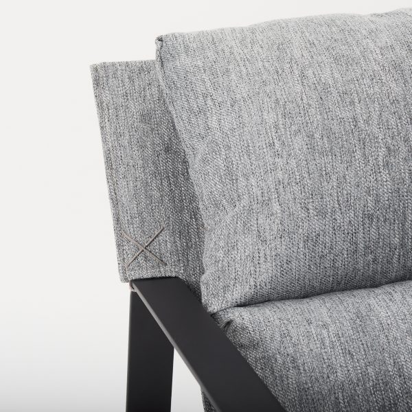 Guilia Castlerock Gray With Metal Frame Sling Accent Chair 11