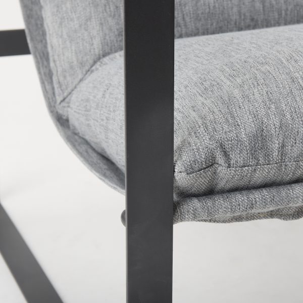 Guilia Castlerock Gray With Metal Frame Sling Accent Chair 13