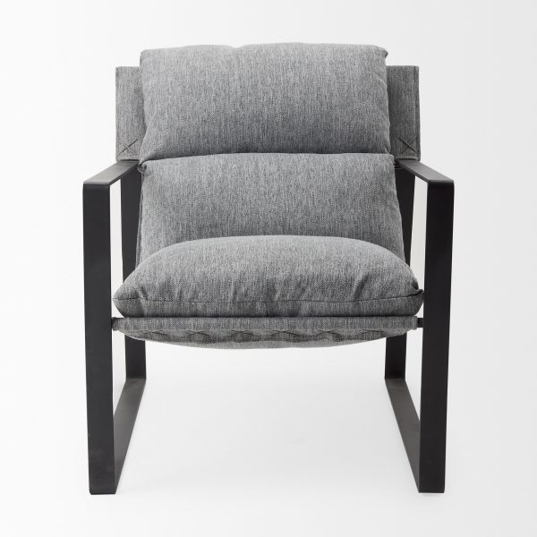 Guilia Castlerock Gray With Metal Frame Sling Accent Chair 6