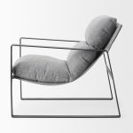 Guilia Castlerock Gray With Metal Frame Sling Accent Chair