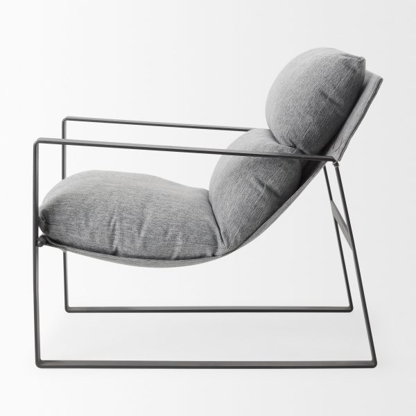 Guilia Castlerock Gray With Metal Frame Sling Accent Chair 7