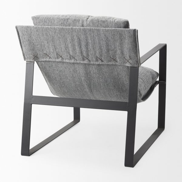 Guilia Castlerock Gray With Metal Frame Sling Accent Chair 9