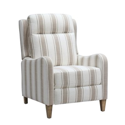 Guillermo Tan Farmhouse Pushback Recliner with Wood Legs