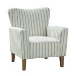 Gustaf Blue Nautical Stripe Coastal Farmhouse Wingback Armchair 7 Gustaf Blue Nautical Stripe Coastal Farmhouse Wingback Armchair