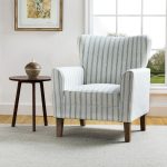 Gustaf Blue Nautical Stripe Coastal Farmhouse Wingback Armchair 6 Gustaf Blue Nautical Stripe Coastal Farmhouse Wingback Armchair