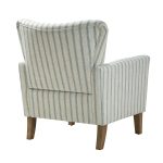 Gustaf Blue Nautical Stripe Coastal Farmhouse Wingback Armchair 8 Gustaf Blue Nautical Stripe Coastal Farmhouse Wingback Armchair