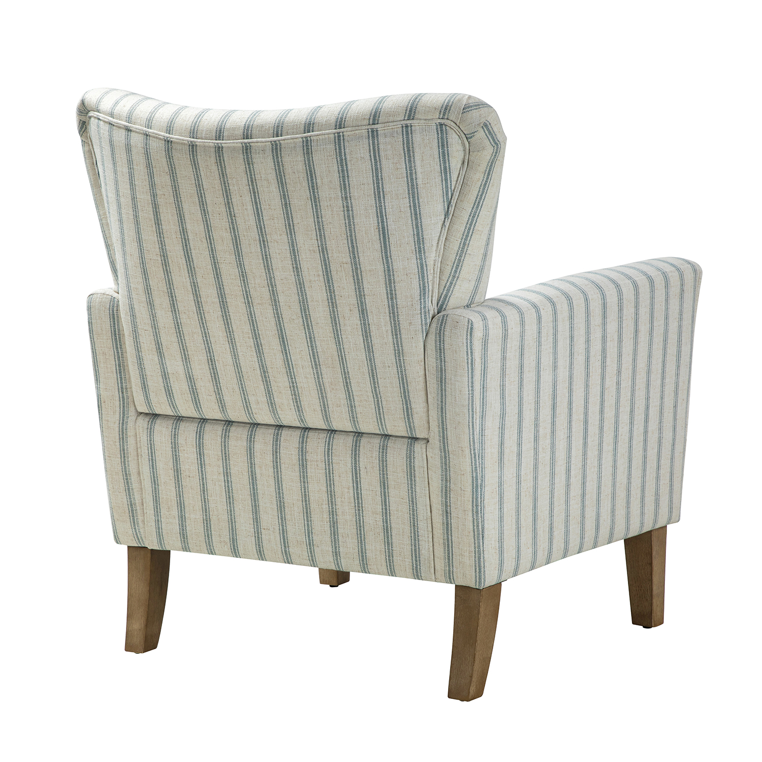 Gustaf Blue Nautical Stripe Coastal Farmhouse Wingback Armchair 3 Gustaf Blue Nautical Stripe Coastal Farmhouse Wingback Armchair - Image 3