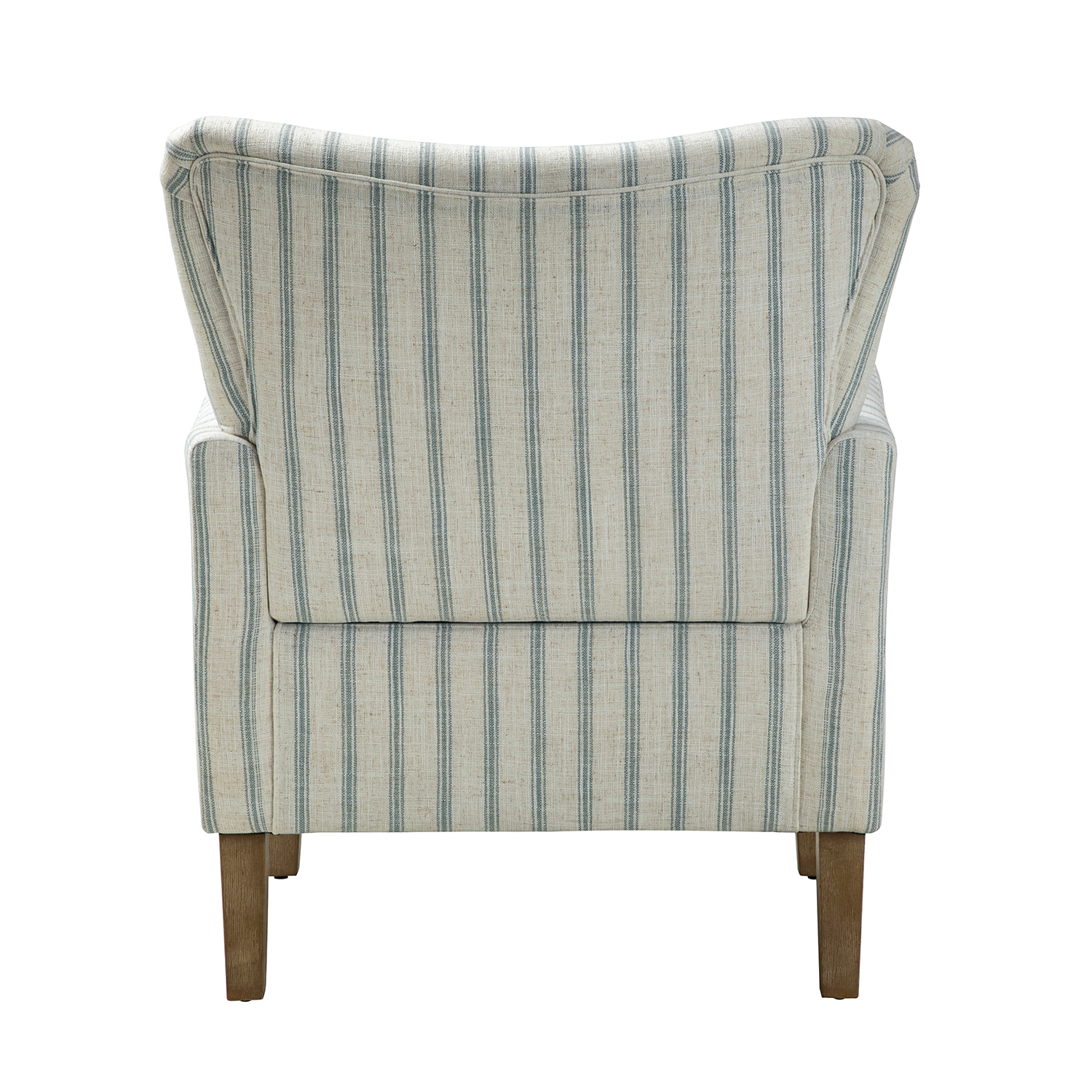 Gustaf Blue Nautical Stripe Coastal Farmhouse Wingback Armchair 4 Gustaf Blue Nautical Stripe Coastal Farmhouse Wingback Armchair - Image 4