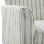 Gustaf Blue Nautical Stripe Coastal Farmhouse Wingback Armchair 10 Gustaf Blue Nautical Stripe Coastal Farmhouse Wingback Armchair