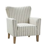 Gustaf Blue Stripe Coastal Farmhouse Wingback Accent Armchair 7 Gustaf Blue Stripe Coastal Farmhouse Wingback Accent Armchair