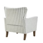 Gustaf Blue Stripe Coastal Farmhouse Wingback Accent Armchair 8 Gustaf Blue Stripe Coastal Farmhouse Wingback Accent Armchair