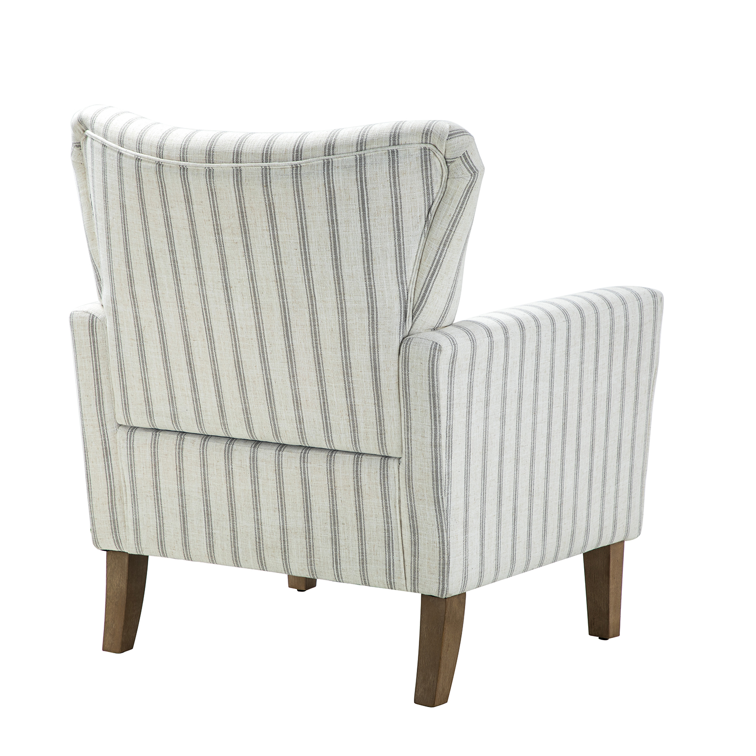 Gustaf Blue Stripe Coastal Farmhouse Wingback Accent Armchair 3 Gustaf Blue Stripe Coastal Farmhouse Wingback Accent Armchair - Image 3