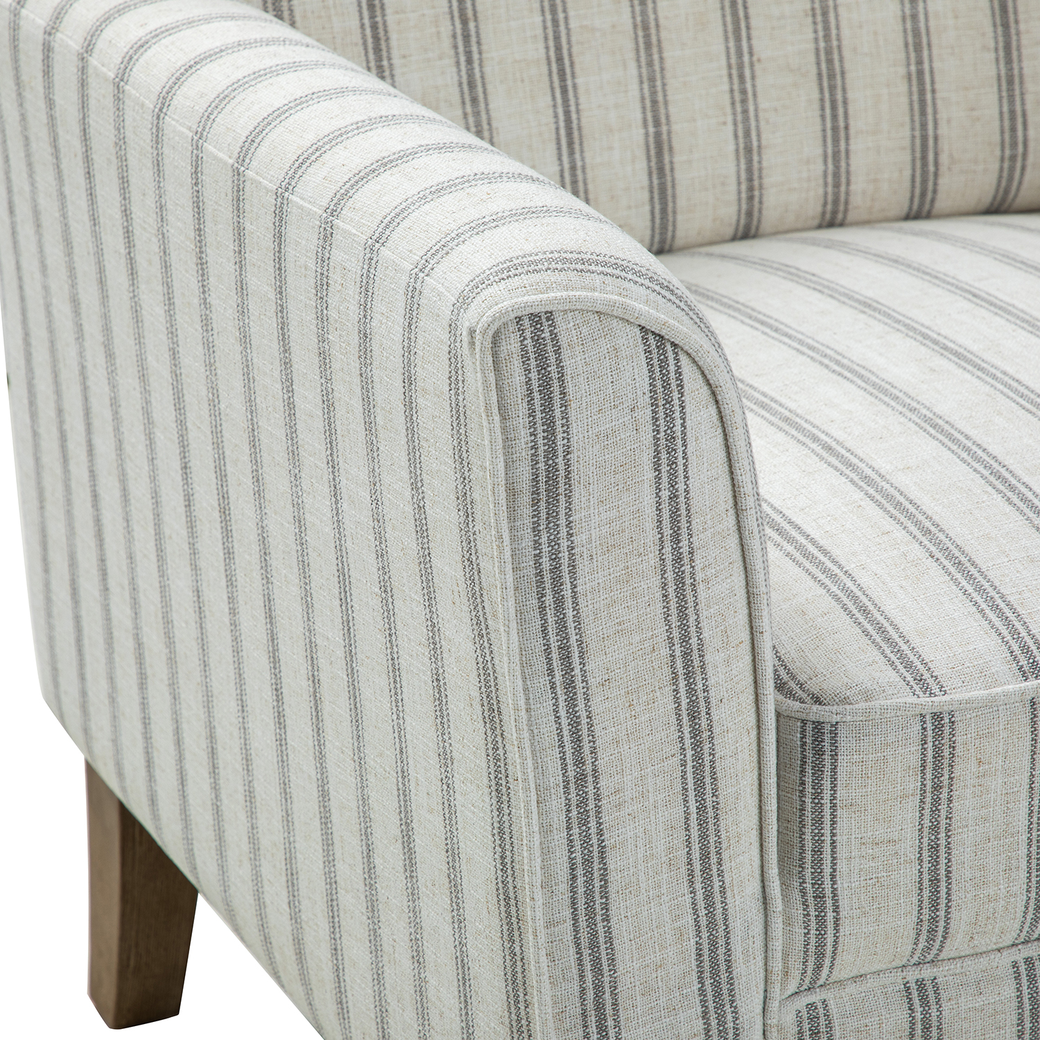 Gustaf Blue Stripe Coastal Farmhouse Wingback Accent Armchair 5 Gustaf Blue Stripe Coastal Farmhouse Wingback Accent Armchair - Image 5