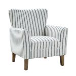 Gustaf Navy Stripe Coastal Farmhouse Wingback Accent Armchair 7 Gustaf Navy Stripe Coastal Farmhouse Wingback Accent Armchair