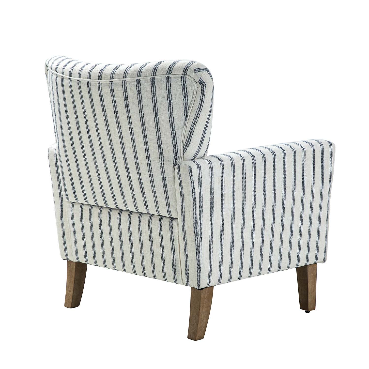 Gustaf Navy Stripe Coastal Farmhouse Wingback Accent Armchair 3 Gustaf Navy Stripe Coastal Farmhouse Wingback Accent Armchair - Image 3