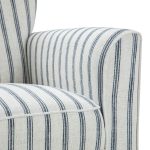 Gustaf Navy Stripe Coastal Farmhouse Wingback Accent Armchair 10 Gustaf Navy Stripe Coastal Farmhouse Wingback Accent Armchair