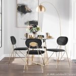 Gwen Gold Black Velvet Glam Contemporary Chairs (Set of 2)