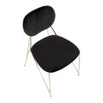 Gwen Gold Black Velvet Glam Contemporary Chairs (Set of 2)