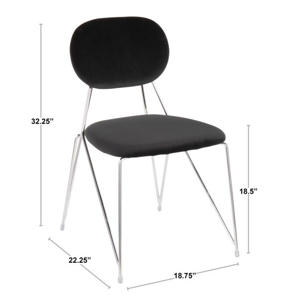 Gwen Gold Black Velvet Glam Contemporary Chairs Set of 2 11