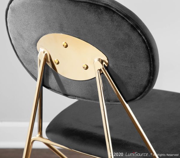 Gwen Gold Black Velvet Glam Contemporary Chairs Set of 2 2