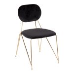 Gwen Gold Black Velvet Glam Contemporary Chairs (Set of 2)