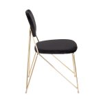 Gwen Gold Black Velvet Glam Contemporary Chairs (Set of 2)