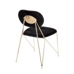 Gwen Gold Black Velvet Glam Contemporary Chairs (Set of 2)