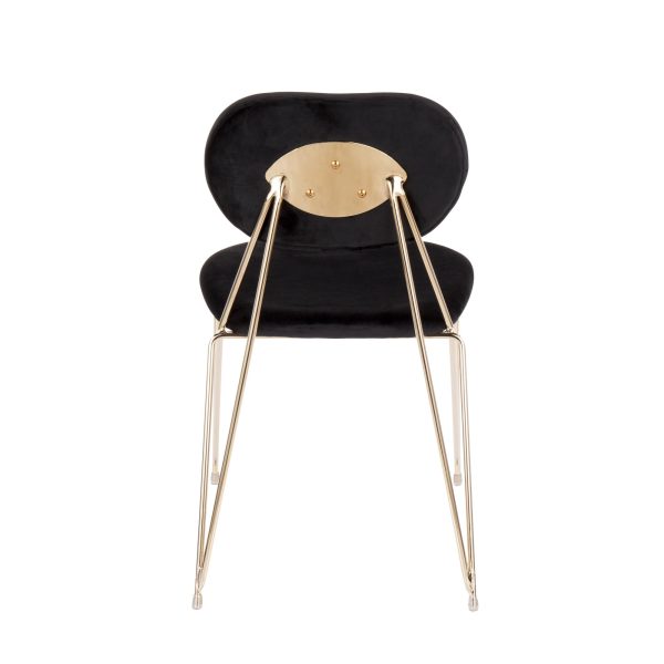 Gwen Gold Black Velvet Glam Contemporary Chairs Set of 2 8