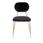 Gwen Gold Black Velvet Glam Contemporary Chairs (Set of 2)