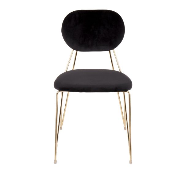 Gwen Gold Black Velvet Glam Contemporary Chairs Set of 2 9