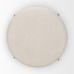 Gwynn Beige Fabric w/ Light Brown Wood Ottoman