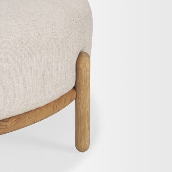 Gwynn Beige Fabric w Light Brown Wood Ottoman 7