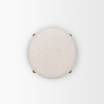 Gwynn Beige Fabric w/ Light Brown Wood Pouf