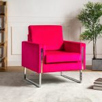 Gyaros Fuchsia Velvet Tufted Accent Club Chair 6 Gyaros Fuchsia Velvet Tufted Accent Club Chair
