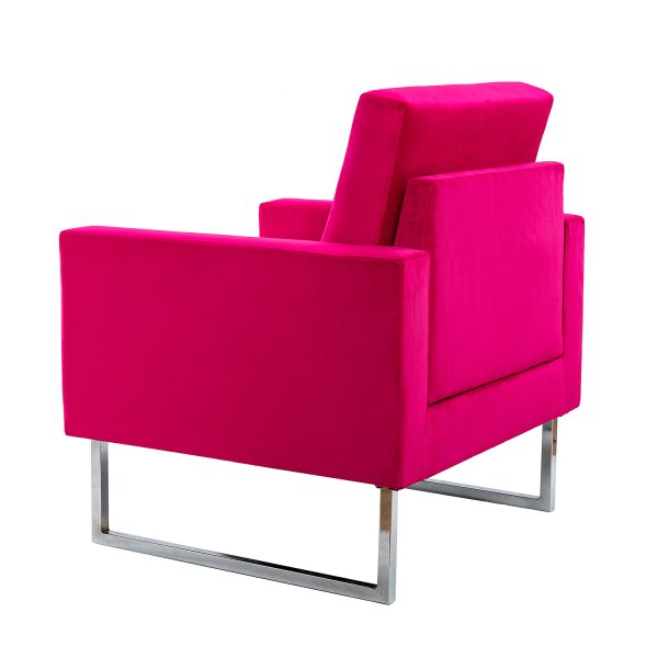 Gyaros Fuchsia Velvet Tufted Accent Club Chair 2